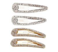 Gatuida 4stücke Klare Haarklammer Groß Metall Mit Strasssteinen Für Dickes Oder Dünnes Haar Zum Stecken Oder Schmücken Geeignet Für Hochzeiten Und Partys