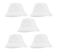 Gatuida 5 Stück Fischerhut Für Eimerhüte Für Sonnenhut Für Kleinkinder Handbemalte Kappe Für Sonnenkappe Für Jungen Eimerhut Leer Sommerhut Tuch Unisex Weiß