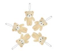 Gatuida 5 Stück Kleine Weiche Plüschbären Anhänger Niedliche Kuscheltiere Schlüsselanhänger Tragbare Mini Stofftiere Charmante Taschen Rucksack Dekoration Einfach zu Befestigen