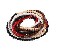 Gatuida 5stücke Holzkette aus Naturholz mit Großen Runden Perlen Rustikaler Afrikanischer Stammes-stil Halskette für Damen und Herren Perlenkette im Boho-look