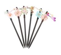 Gatuida 6 Stck Teiliges Vintage Haarschmuck Holz mit Blumen tassel Chinesische Haarnadeln für Damen Elegante Haarstäbchen für Mittleres bis Langes Haar Retro Haaraccessoires für Hochzeit