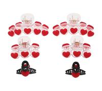 Gatuida 6er-Set Haarspangen: Herzförmige Haaraccessoires zum Valentinstag - in verschiedenen Größen (groß, mittel, klein) für Damen und Mädchen - süße Haaraccessoires für die Valentinstagsparty