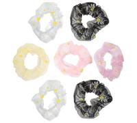 Gatuida 7 Stück Dehnbares Blumen Haargummi in Candy Farben Modische Pferdeschwanzhalter für Mädchen und Damen Elastische Haarseile mit Blumendesign für Alltag und Vielseitige Anlässe