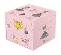 Gatuida Ballerina-Musik-Schmuckschatulle mit Spiegel, 10,2 cm, Schwan, doppellagiger Schmuckaufbewahrungskoffer, Organizer mit sich drehender Ballerina für Make-up-Accessoires