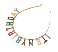 Gatuida Buntes Haarband mit Geburtstagswort aus Legierung für Geburtstagsfeier Süßes Geburtstagshaarband mit Fröhlichem Design 1 Stück für Partydekoration