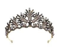 Gatuida Krone Schwarz: Kristall Tiara Schwarze Krone Damen Gothic Kronen Diadem Kristallkrone Prinzessin Krönchen Kopfschmuck für Weihnachten Hochzeit Abschlussball Geburtstag Party