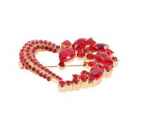 Gatuida Rote Herz Strassbrosche aus Metall Damen Anstecknadel für Valentinstag Schal und Mantel Handgefertigte Langlebige Brosche mit Funkelnden Kristallen