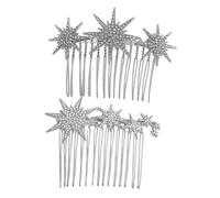 Gatuida Strass Haarkamm 2 Stück Silber Allover Rhinestone Haarschmuck Für Braut Hochzeit Frauen Mädchen