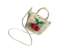 Gatuida Stroh-umhängetasche Handgefertigt Tragbare Aufbewahrungstasche Damen-Kinderhandtasche Stroh-Tasche für Kartenetuis und Schlüssel Platz Bietet