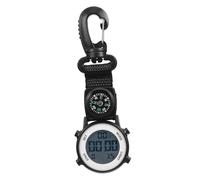 Gatuida Taschenuhr Mit Karabinerhaken Und Digitalanzeige Für Wandern Und Camping Langlebige Outdoor Uhr in Schwarz Mit Multifunktionalem Design