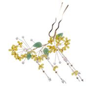 Gatuida Vintage Chinesische Haarstäbchen mit Quaste und Blume Haarnadel U form Haarschmuck für Damen Hochzeit Festival Abschlussball Sicheres Halten Bequem