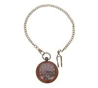Gatuida Vintage Holz Taschenuhr Für Retro Design Tragbare Hängende Uhr Aus Walnussholz Mit Kette Perfektes Für Sammler Und Uhrenliebhaber