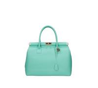 Gave Lux Handtasche mit doppeltem Fach für Damen mit abnehmbarem Schultergurt, italienisches Kunsthandwerk aus echtem Dollaro-Leder. Made in Italy GLX22800523FBG-PARENT 35 x 26 x 16 cm, himmelblau