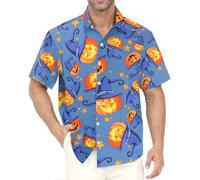 Gavliuu Hawaii Hemd Männer Blumen Kurzarm Freizeit Urlaub Strandhemd | Button-Down-Sommerhemd, leichtes und schnelltrocknendes für den Alltag, Urlaub und Reisen