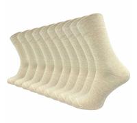 GAWILO 10 Paar PREMIUM Socken ohne drückende Naht | Damen & Herren | gekämmte Baumwolle | Business & Freizeit (35-38, beige)