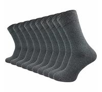 PREMIUM Baumwollsocken ohne drückende Naht | extra weich gekämmte Baumwolle | Damen & Herren (10 Paar) - Grau / 35 - 38