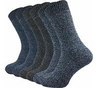 GAWILO 6 Paar warme Herren Thermo Norweger Socken - mit hohem Wollanteil - Vollplüsch (47-50, farbig 1)
