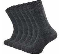 GAWILO 6 Paar warme Herren Thermo Norweger Socken - mit hohem Wollanteil - Vollplüsch (47-50, grau)
