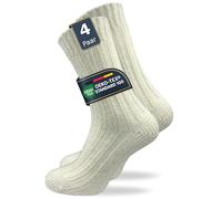 Alpaka Socken Damen (4 Paar) | warme & dicke Wollsocken - Natur / 35 - 38