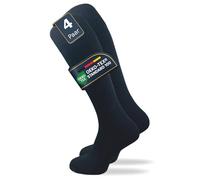 Kniestrümpfe mit extra weichem Komfortbund | Kein Einschneiden & Verrutschen | Damen & Herren (4 Paar) - Schwarz / 35 - 38