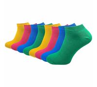 Sneaker Socken 100 % Baumwolle | Natürliches Material | Damen & Herren (8 Paar) - Bunt / 43 - 46