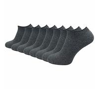 Sneaker Socken 100 % Baumwolle | Natürliches Material | Damen & Herren (8 Paar) - Dunkelgrau / 35 - 38