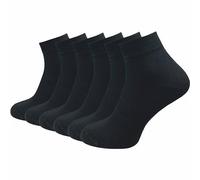 Quarter Socken 100% Baumwolle | Beste Qualität, Perfekte Passform | Kurzsocken Damen (6 Paar) - Schwarz / 35 -38