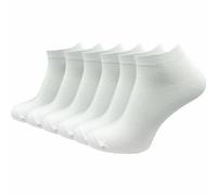 100% Baumwolle Sneaker Socken | Beste Qualität, Perfekte Passform | Damen (6 Paar) - Weiss / 35 - 38