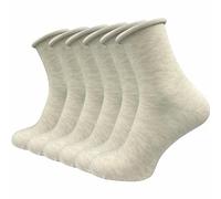 Diabetikersocken mit Rollrand | Ohne Naht & ohne Gummi für Diabetiker | Damen (6 Paar) - Beige / 39 - 42