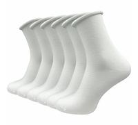 Diabetikersocken mit Rollrand | Ohne Naht & ohne Gummi für Diabetiker | Damen (6 Paar) - Weiss / 39 - 42