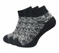 Sneaker Socken Dick & Warm | Merinowolle, Perfekte Passform | Damen (3 Paar) - Schwarz / 39 - 42