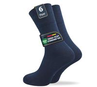 Diabetikersocken | Ohne Gummi & ohne Naht | Extra weiter Piquet-Strick-Bund | Herren (6 Paar) - Blau / 47 - 50