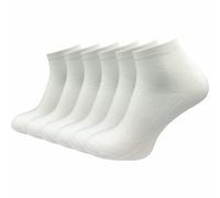 GAWILO Quarter Socken für Herren (6 Paar) | Ohne Naht über den Zehen | Kurzsocken mit verstärkter Ferse & Spitze (43-46, weiß)