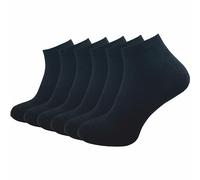 GAWILO Quarter Socken für Herren (6 Paar) | Ohne Naht über den Zehen | Kurzsocken mit verstärkter Ferse & Spitze (47-50, schwarz)