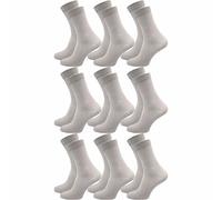 Diabetikersocken | Ohne Gummi & ohne Naht | Extra weiter Komfortbund | Damen (9 Paar) - Grau / 35 - 38