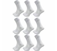 Diabetikersocken | Ohne Gummi & ohne Naht | Extra weiter Komfortbund | Damen (9 Paar) - Weiß / 35 - 38