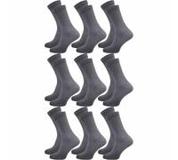 Venensocken ohne Gummi & ohne Naht | Extra weiter Komfortbund | Herren (9 Paar) - Grau / 47 - 50