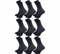 Venensocken ohne Gummi & ohne Naht | Extra weiter Komfortbund | Herren (9 Paar) - Schwarz / 39 - 42