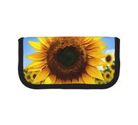 GaxfjRu Federmäppchen aus Segeltuch, Motiv: gelbe Sonnenblume, organisierte Aufbewahrung für Picknicks und den täglichen Gebrauch, Make-up-Tasche, Stifthalter