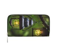 GaxfjRu Fireflies and Lantern Print Small Leather Wallet for Women Ladies Credit Card Holder Women Pocket Purse
