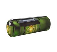 GaxfjRu Fireflies and Lantern Rundes Federmäppchen aus Kunstleder - Aufbewahrung für Stifte, Bleistifte, Marker, Kleinbedarf, Metall-Reißverschluss mit Leder, silber, Einheitsgröße, Kartenhalter