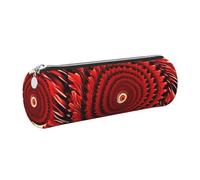 GaxfjRu Flower Vortex Spiral Round Pencil Case Faux Leather - Storage for Pens, Pencils, Markers, Small Supplies Metal Zipper with Leather, silber, Einheitsgröße, Kartenhalter