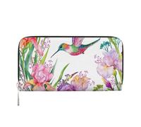 GaxfjRu Herren-Geldbörse aus Leder im Vintage-Look mit Garten mit Vögeln und Blumen, Scheckbuch-Geldbörse, Kreditkartenetui für Damen