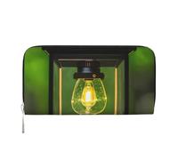 GaxfjRu Herren-Geldbörse mit Glühwürmchen- und Laternen-Druck, Vintage-Look, Leder, lange Geldbörse, Scheckbuch-Geldbörse, Damen, Kreditkartenetui