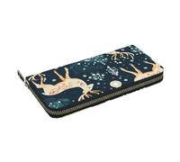 GaxfjRu Kleine Geldbörse aus Leder mit Weihnachtsbaum und Hirsch, für Damen, Kreditkartenetui für Damen, Taschengeldbörse