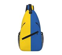 GaxfjRu Kleiner Sling-Rucksack, Motiv: Flagge der Ukraine, Umhängetasche, Brusttasche, Tagesrucksack, Bauchtasche für den Außenbereich