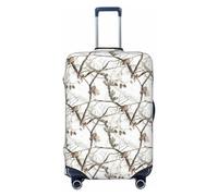 Gaxfjru Reisegepäckhülle, Motiv: weißer Baum, Camouflage-Druck, Koffer, waschbar, kratzfest, Schwarz , XL