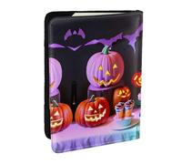 GaxfjRu Reisepasshülle aus Leder, für Halloween, Karneval, Party, bedruckt, wasserdicht, Reisebrieftasche, Reisepasshülle für Damen und Herren, Schwarz , Einheitsgröße