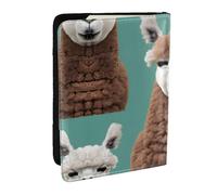 GaxfjRu Reisepasshülle aus Leder mit Alpaka-Lama-Druck, wasserdicht, Reisebrieftasche, Reisepasshülle für Damen und Herren, Schwarz , Einheitsgröße