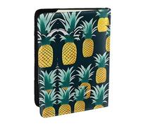 GaxfjRu Reisepasshülle aus Leder mit Ananas-Aufdruck, wasserdicht, Reisebrieftasche, Reisepasshülle für Damen und Herren, Schwarz , Einheitsgröße